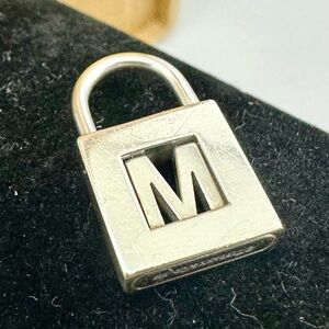 TIFFANY & CO. Sterling Silver Alphabet Initial Letter M Padlock Charm Pendant